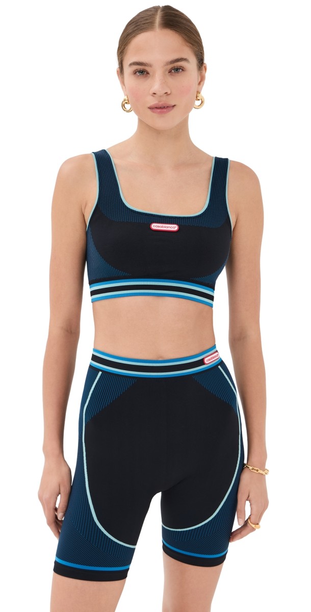 Casablanca Womens Seamless Bralette Blue/Multi