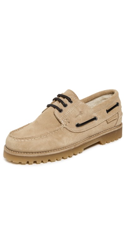 Manebi Tank Boat Shoes Champagne Beige