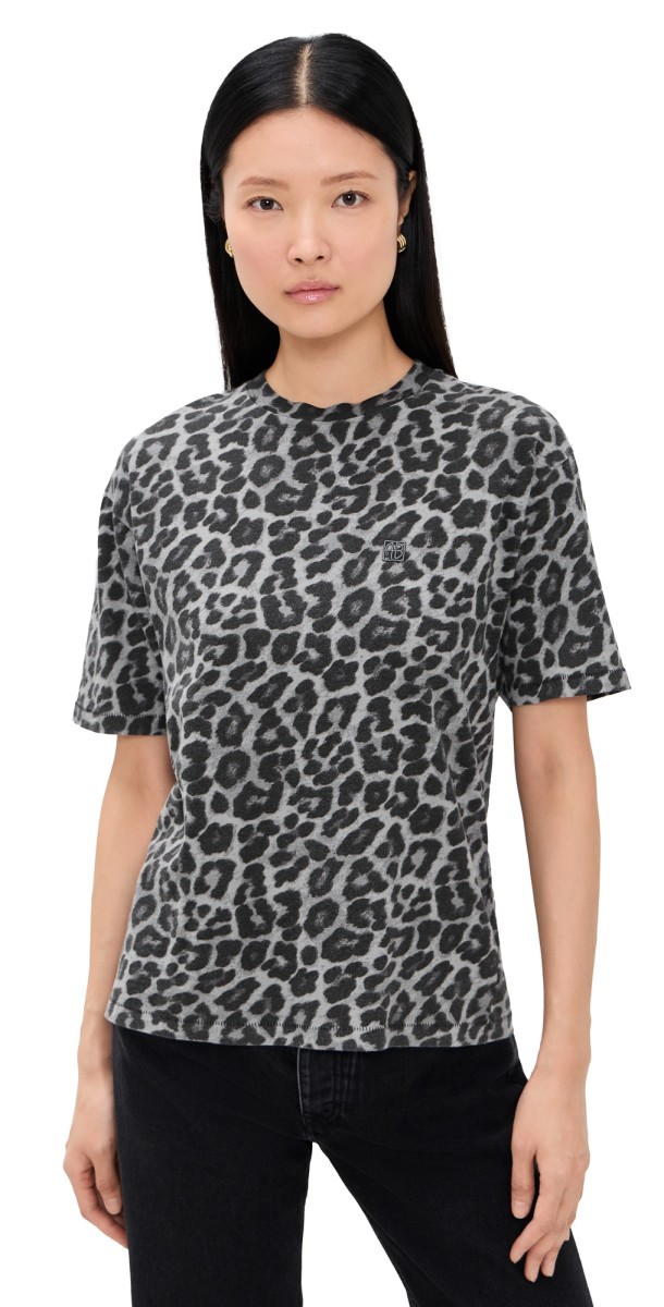 ANINE BING Cohen Grey Leopard Tee Leopard