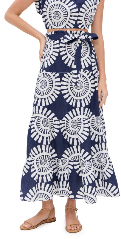 lemlem Sanaa Skirt Zeina Navy