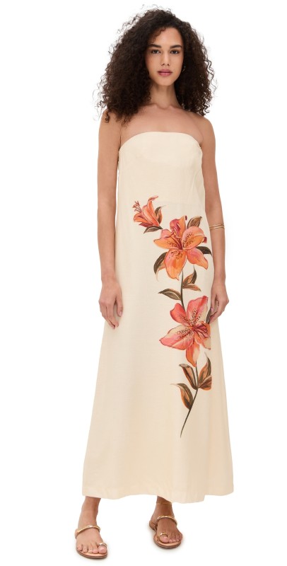 Dress To Pollen Linen Maxi Dress Pólen Print