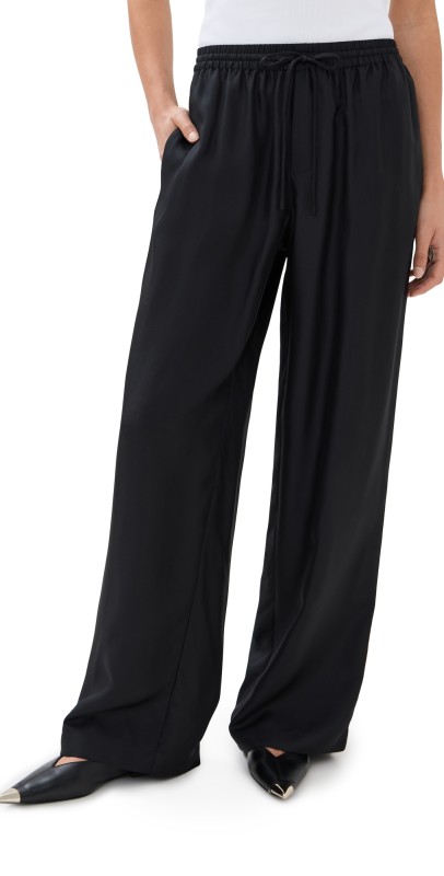 Róhe Relaxed Silk Trousers Black