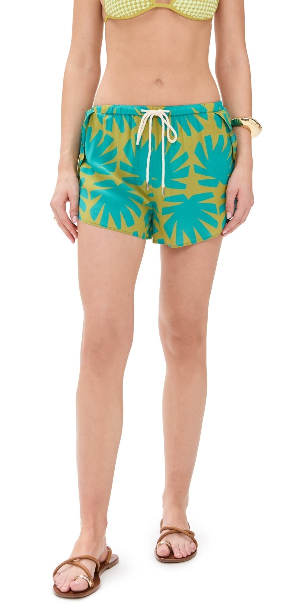 Solid & Striped The Mitchel Shorts Chartreuse/Teal
