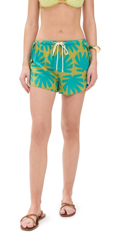 Solid & Striped The Mitchel Shorts Chartreuse/Teal