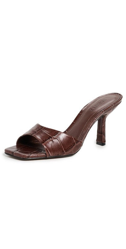 Schutz Posseni Mule Sandals Root Brown