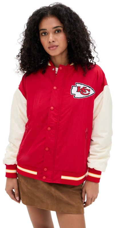 Terez Chiefs Colorblock Bomber Jacket Chiefs Red/Sugar Swizzle