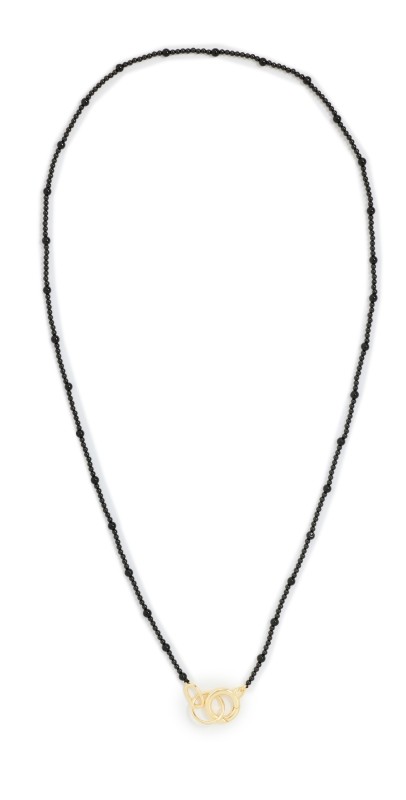 Gorjana Power Gemstone Long Beaded Necklace Gold/Black Onyx