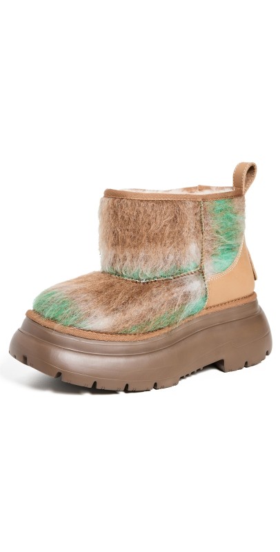 R13 Chunky Shearling Boots Brushed Plaid
