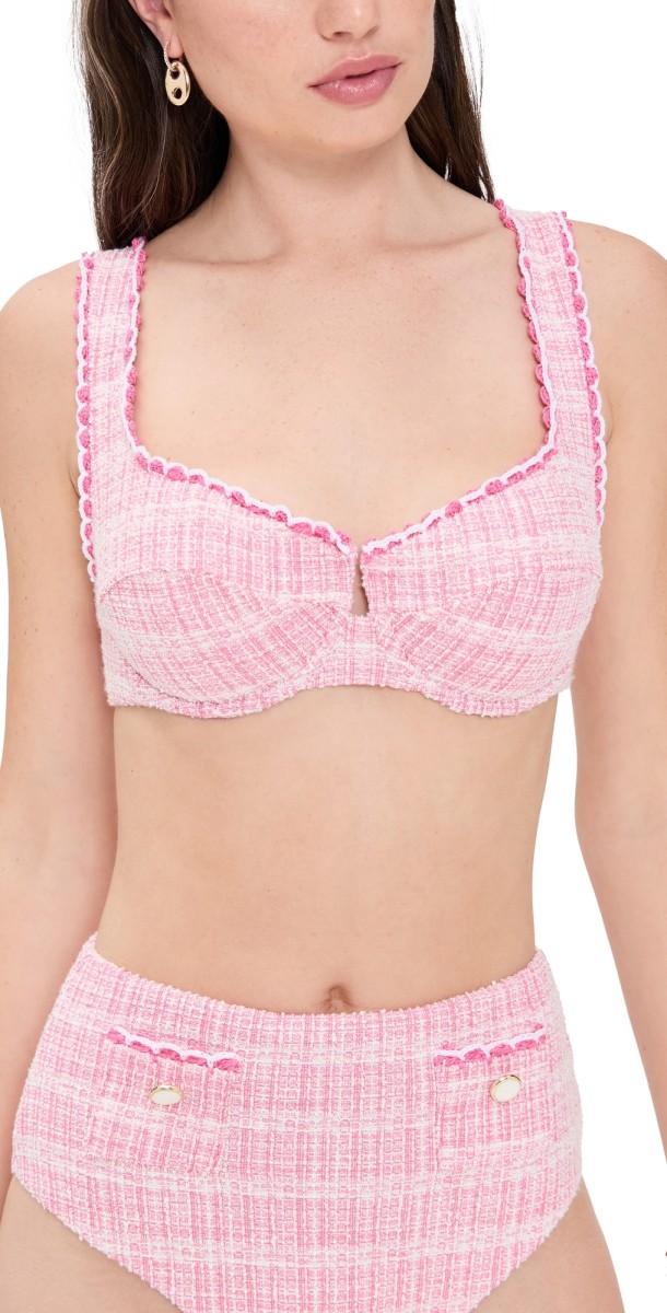 SIMKHAI Klara Balconette Bikini Top Berry Multi