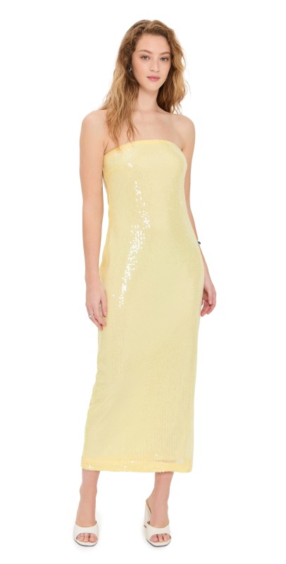 endless rose Strapless Sequins Maxi Dress Butter