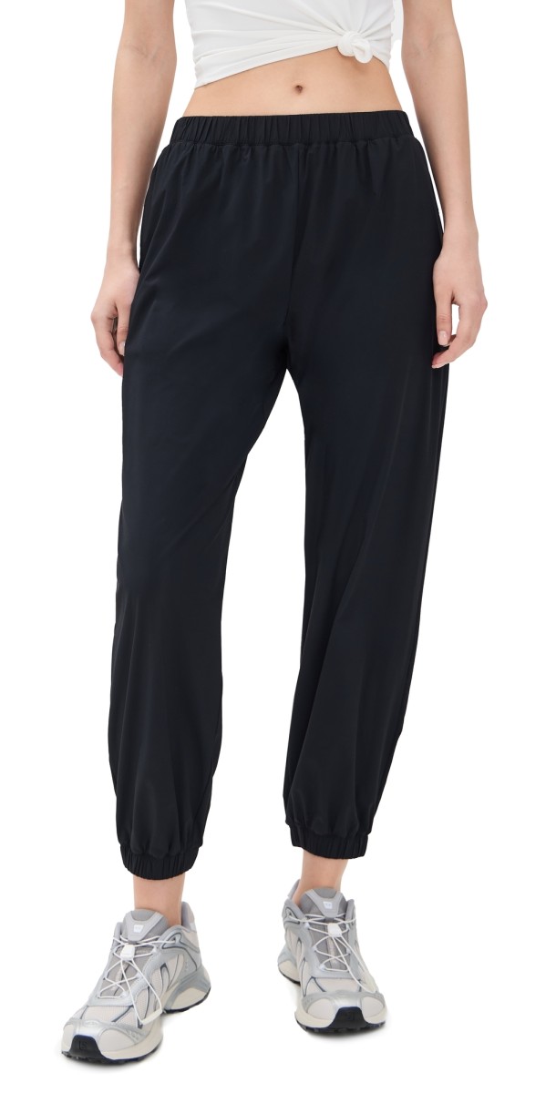 Splits59 Megan Woven Nylon Joggers Black