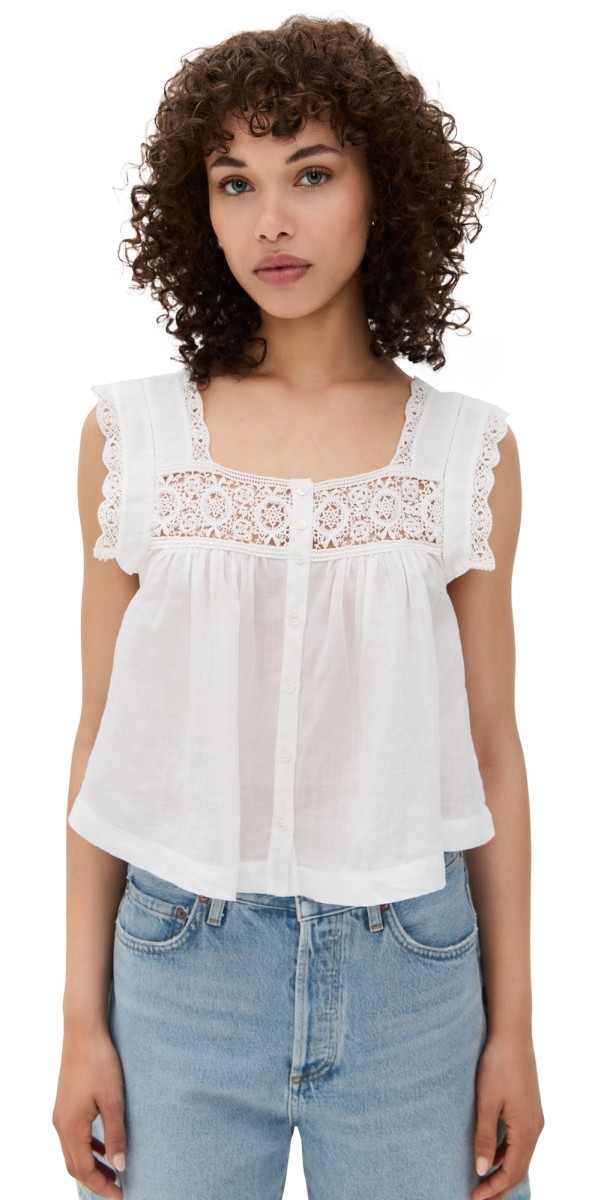 Citizens of Humanity Mia Embroidered Top White
