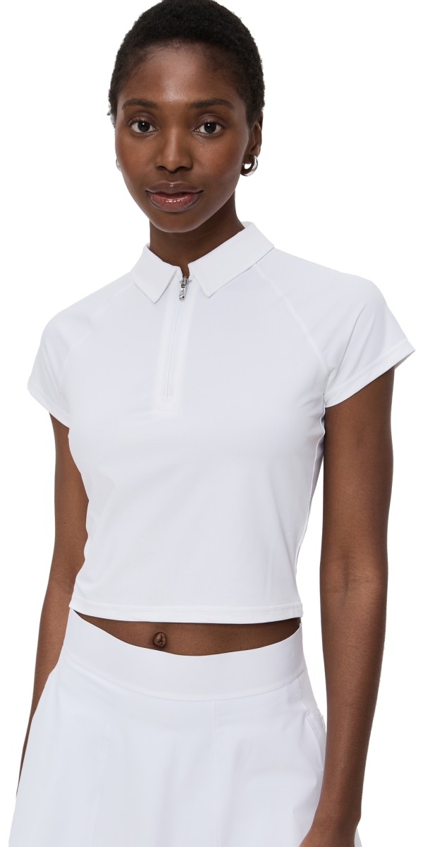 Greyson Halley Quarter Zip Cropped Polo Arctic