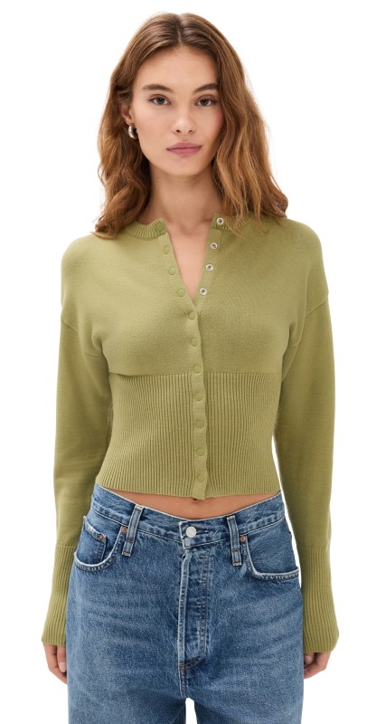 Lioness Head In The Clouds Cardigan Olive