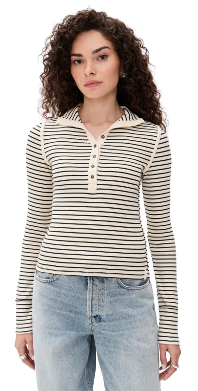 Free People Lake Stripe Henley Tea Combo