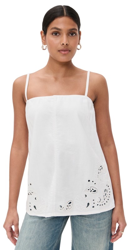 rag & bone Ultra Featherweight Aurora Strapless Top White Eyelet