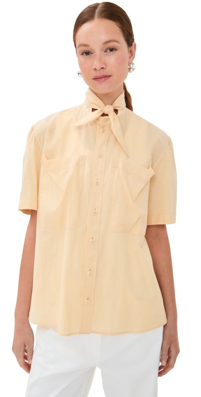 Lemaire Scarf Neck Shirt Ice Apricot