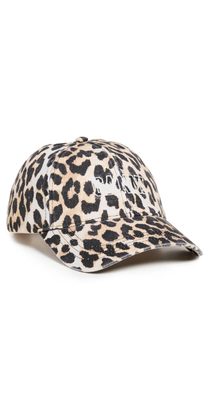 GANNI Leopard Print Baseball Cap Leopard
