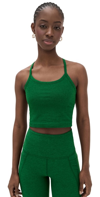 Beyond Yoga Spacedye Slim Racerback Cropped Tank Summer Thyme Green Heather