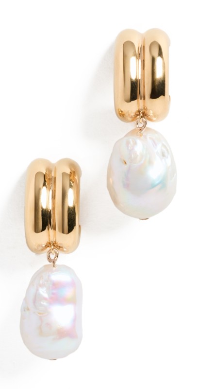 AGMES Baroque Juliette Earrings Gold Vermeil/Pearl