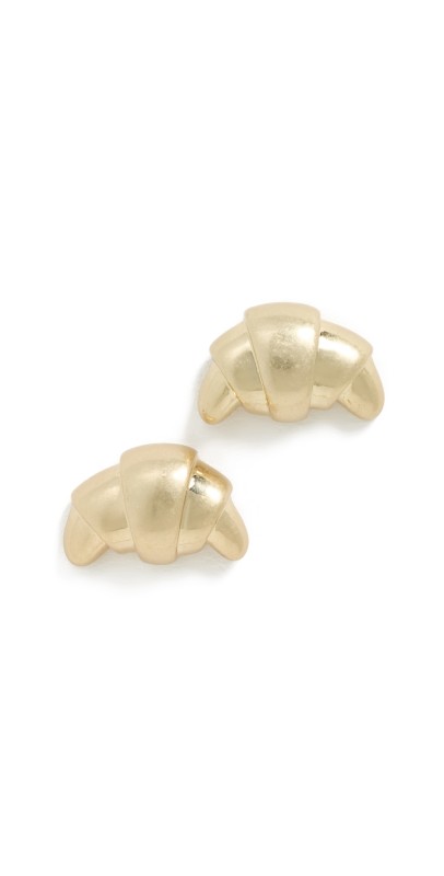 Clare V. Croissant Studs Vintage Gold