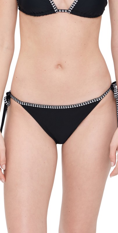 lemlem Lena String Bikini Bottoms Black