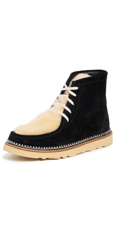 Freda Salvador Winnie Boots Black Suede With Shearling