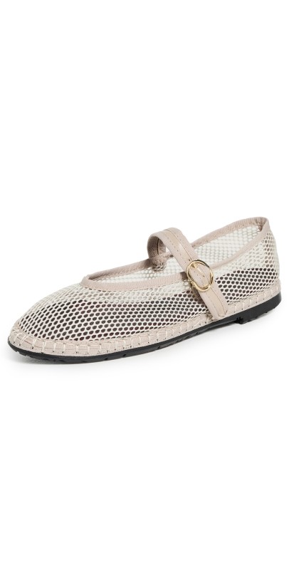 Flabelus Isabella Mesh Mary Jane Flats Nude