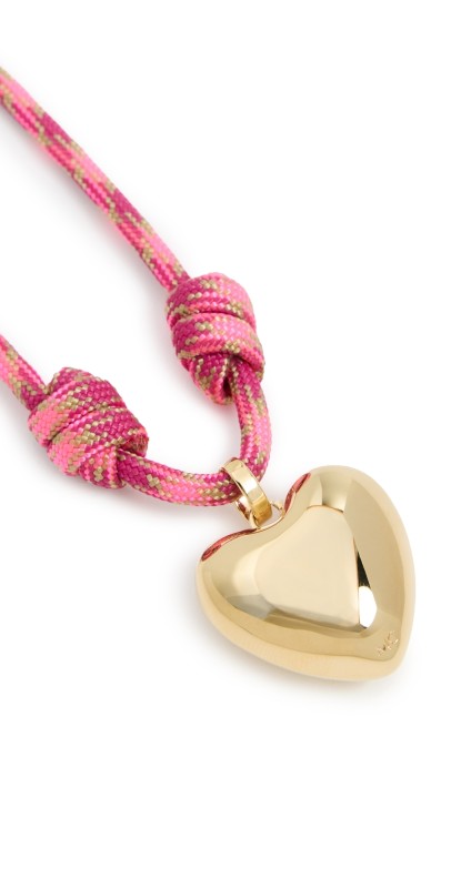 Martha Calvo Heart Cord Necklace Pink