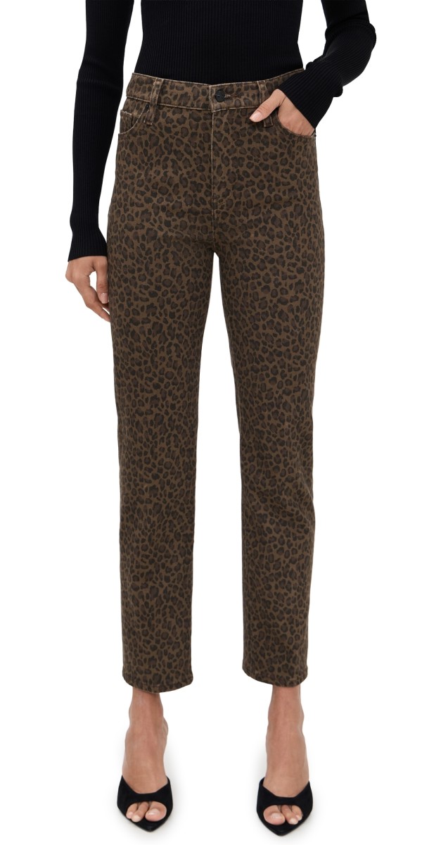 FRAME Le Sleek Straight Jeans Leopard