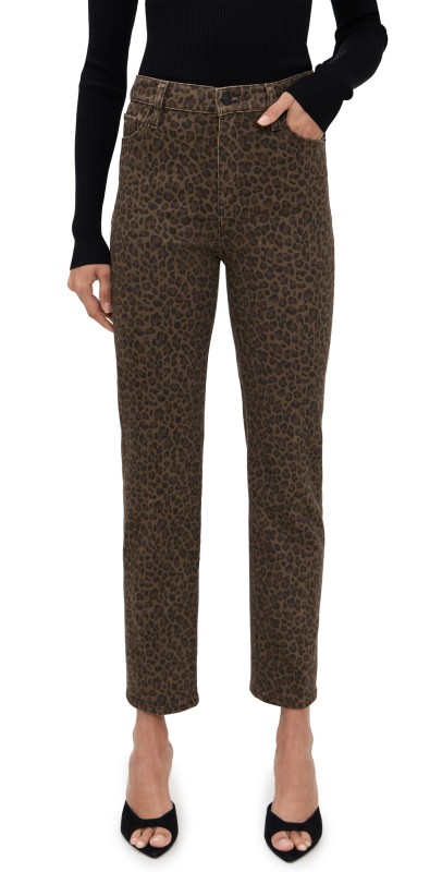 FRAME Le Sleek Straight Jeans Leopard