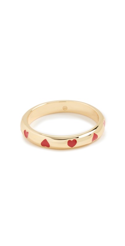 Gorjana Amour Helium Heart Ring Gold/Red Enamel