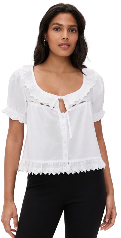 Damson Madder Harling Broderie Blouse White