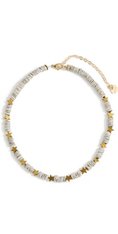 Hijas de Puka Oyster Shell Puka Necklace Grey/Beig