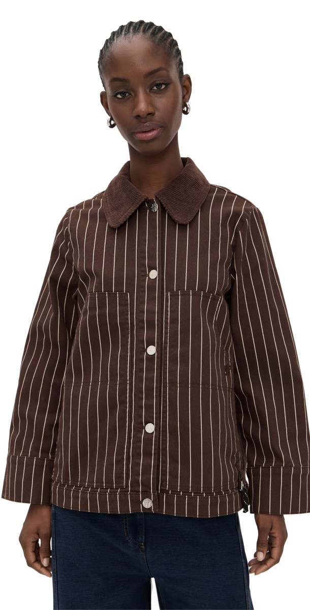 BAUM UND PFERDGARTEN Benilda Jacket Creme Brown Pinstripe