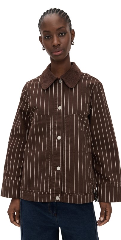 BAUM UND PFERDGARTEN Benilda Jacket Creme Brown Pinstripe
