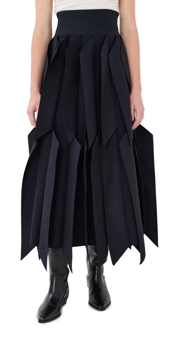 A. W.A. K.E. MODE Skirt with Panel Applique Navy