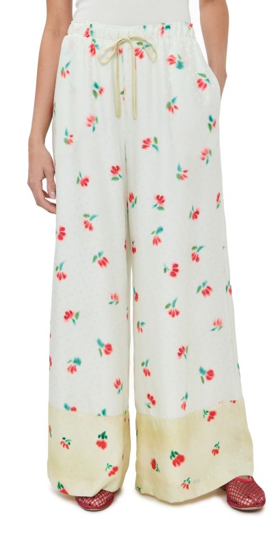Rosie Assoulin Drawstring Pants White Multi
