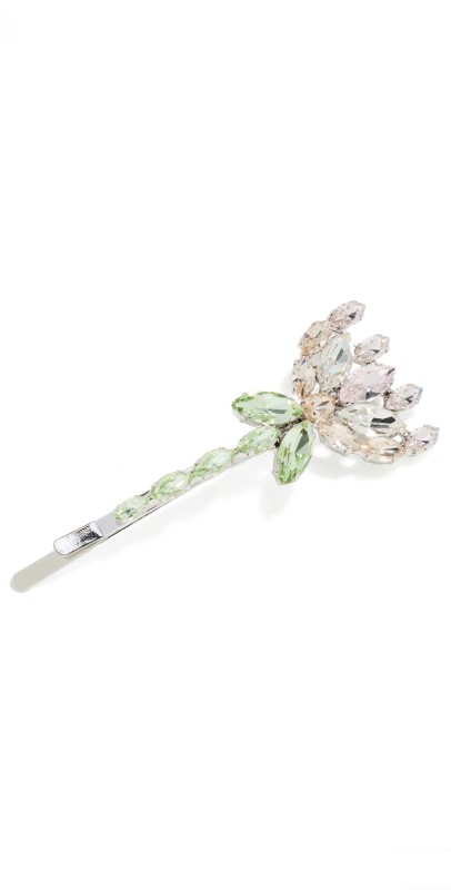 Simone Rocha Crystal Carnation Hair Clip Pink Mult