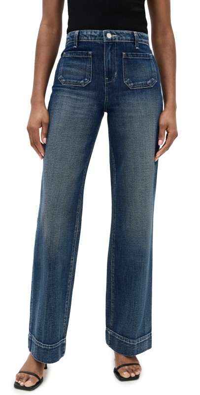 L'AGENCE Nolan High Rise Patch Pocket Wide Leg Jeans Dayton