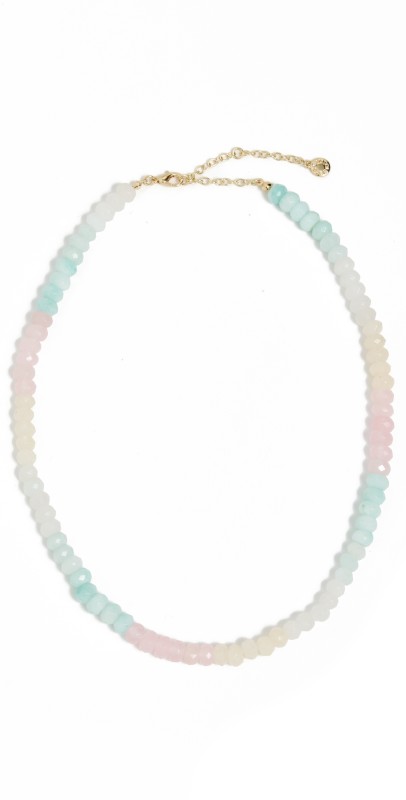 BaubleBar Semi Precious Beaded Necklace Pastel Multi/Gold