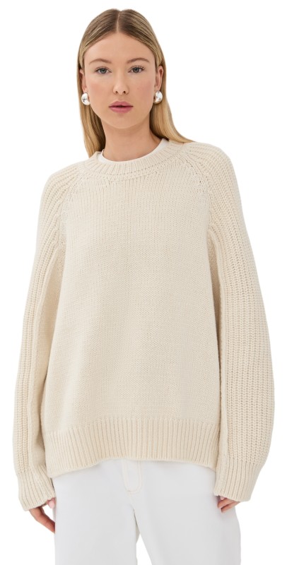 Another Tomorrow Oversized Luxe Cashmere Sweater Ivory