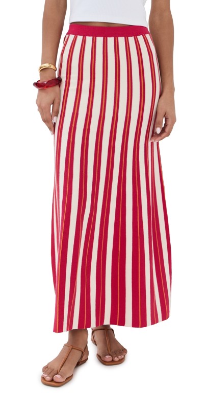 ESCVDO Manglar Maxi Skirt Ivory/Tangerine
