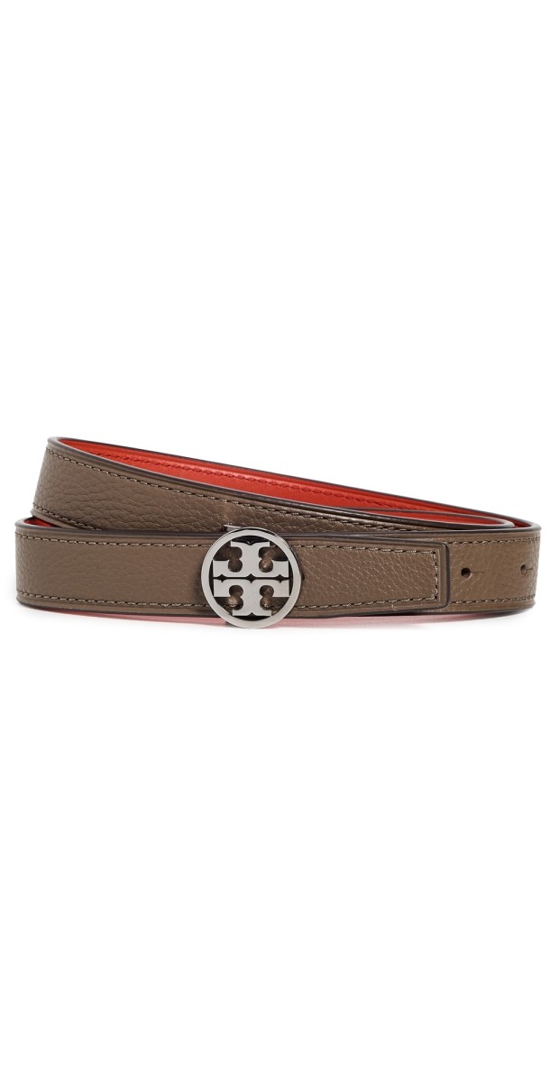 Tory Burch 1 Miller Reversible Belt Wild Mushroom/Warm Fire/Silver