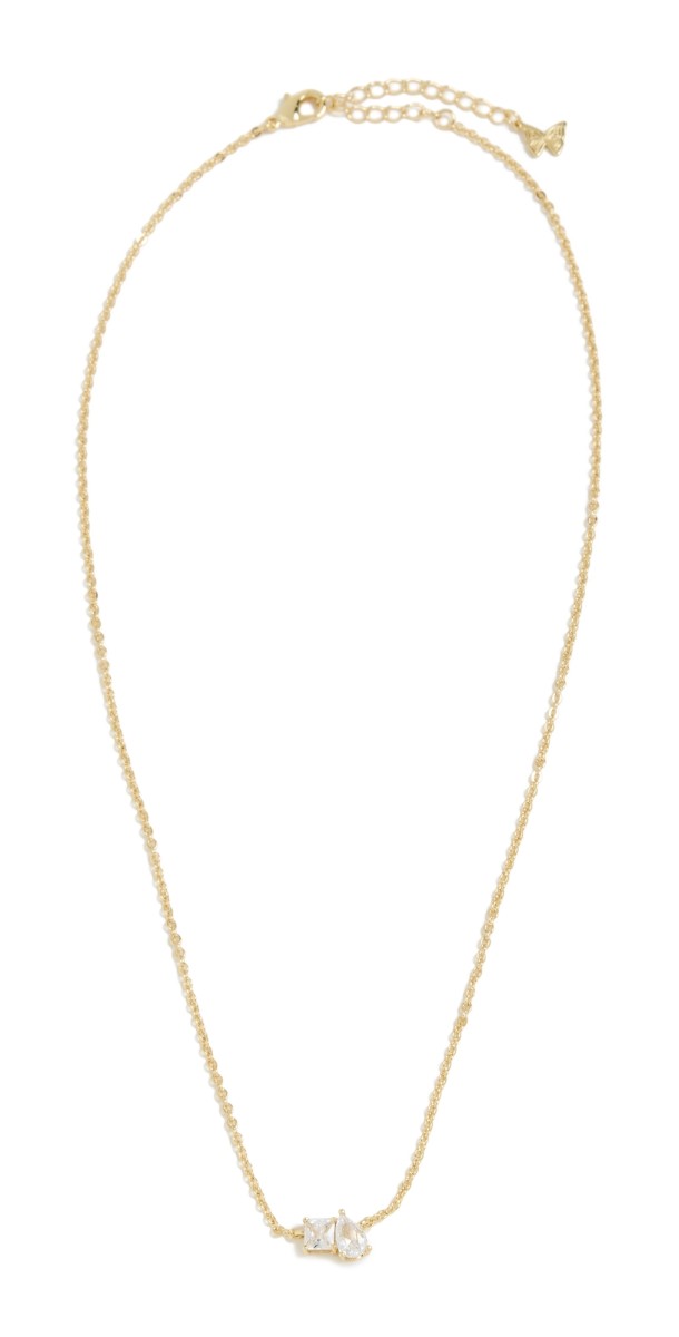 By Adina Eden Baguette Pendant Necklace Gold