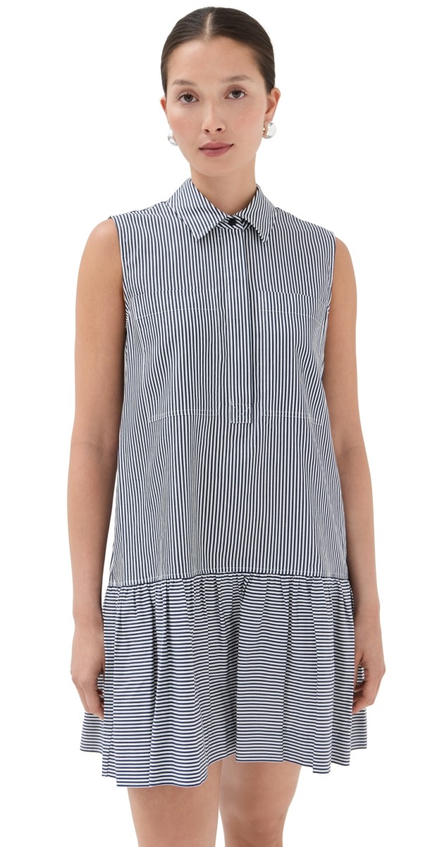 SIMKHAI Candace Mini Dress Midnight Stripe