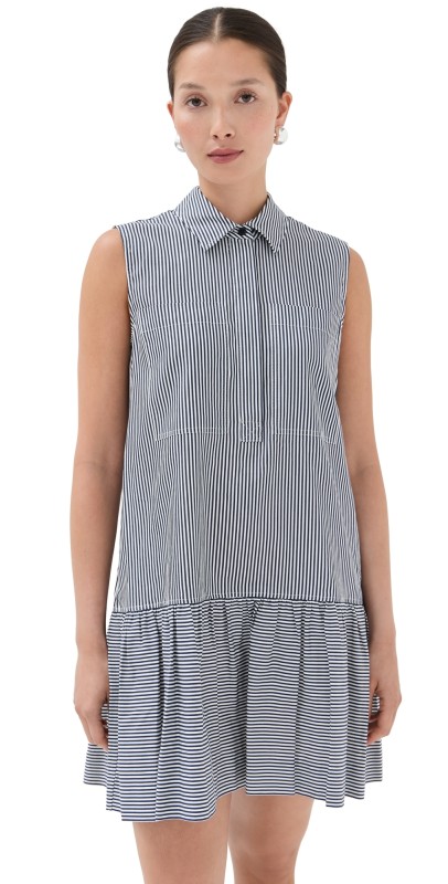SIMKHAI Candace Mini Dress Midnight Stripe
