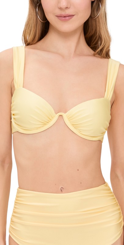 SIMKHAI Anniston Bikini Top Buttercream