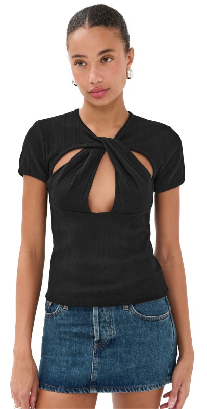 Coperni Cut Out Baby Tee Black