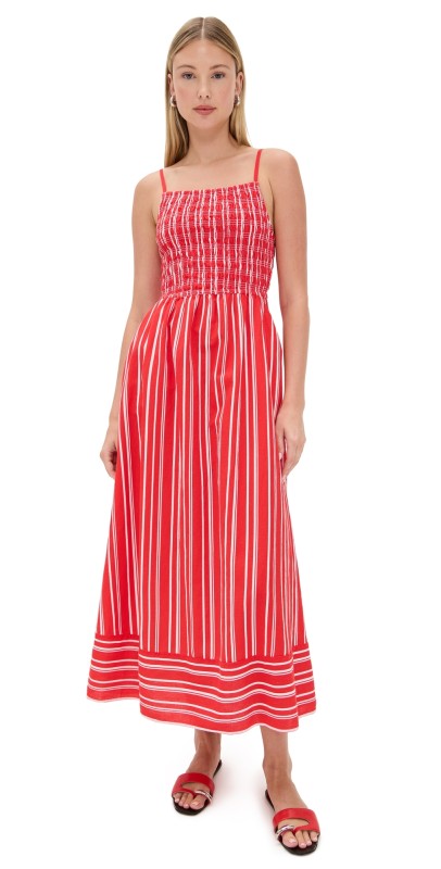 Cleobella Lacey Ankle Dress Poppy Red/Ivory